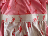 Girls Performance 2Pcs Set: Rose Red Dress + Headband Lapel design, irregular hem & all-over digital prints. Ideal for parties and stage shows.