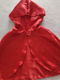 Girls Color Block Dress with Red Hooded Cape for Halloween & Party