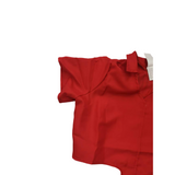Girls red prisoner costume set includes knotted short sleeve top and elastic cuffed long pants. Letter print design, ideal for Halloween dress-up, themed party and role play performance.