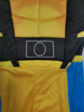 Boys Padded Jumpsuit Set Fake suspender & belt print, unique leg patterns, suitable for performances and parties.