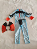 Girls Printed Jumpsuit Set with Detachable Tail for Halloween & Carnival