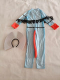 Girls Printed Jumpsuit Set with Detachable Tail for Halloween & Carnival