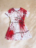 Girls Blood Splatter Print Dress for Halloween & Carnival