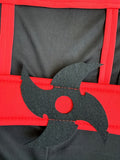 Kids Black Ninja Costume with Red Trim for Halloween