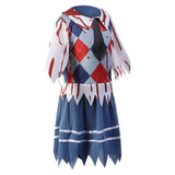 Girls Zombie Cos Dress, Ripped Uniform with Blood Print for Halloween