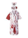 Girls Blood Print Nurse Costume Set for Halloween Carnival Party