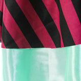 Girls striped pirate costume dress with layered design. Long bell sleeves and crisscross lace-up front. Ideal for Halloween, sea adventure themed parties, carnival and kids imaginative pirate role-play.