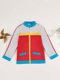 Kids Color Block Zip Up Costume Jacket