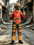 Alpha Themed 2-Piece Costume Set: Full coverage jumpsuit paired with exclusive character hood. Highly recognizable visual design, complete matching without extra accessories. Fits most kids' figures, suitable for special festival activities.