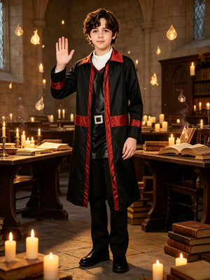 Boys Wizard 4-Piece Magic Robe Costume Set