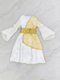 Girls Princess Dress with Golden Belt for Halloween & Christmas Party