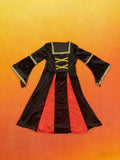 Girls Black & Red Patchwork Witch Dress, for Festivals & KPOP Performance