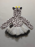 Girls Cow Costume Dress, Plush Hooded Top & Tulle Skirt for Halloween