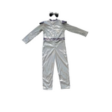 Girls Silver Futuristic Jumpsuit with Glasses for Party Performance
