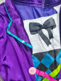 Girls Mad Hatter Costume Set with Hat & Gloves for Halloween Party