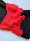 Kids Black Ninja Costume with Red Trim for Halloween