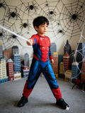 Kids Classic Spiderman Long Sleeve Jumpsuit Costume