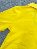 Boys Bright Yellow Blazer-Style Shirt with Pink Heart Buttons