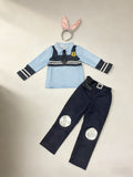 Boys Bunny Police Costume Set with Ears Headband for Holiday Shows