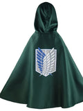 Boys & Teens Green Hooded Cape Costume for Halloween & Masquerade
