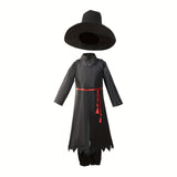Boys 4-Piece Devil Costume Set with Waist Belt for Halloween & Christmas