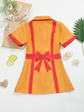 Girls Orange & Red Cartoon Themed Cosplay Dress