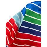 Boys toy themed costume set includes striped long sleeve shirt and printed blue overalls. Fun tool graphic print design. Ideal for Halloween, themed party, school dress-up and kids role-play activities.