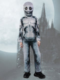 Boys Printed Jumpsuit with Matching Hood for Halloween & Carnival