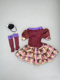 Girls' Halloween Costume Set - Bow Decor Dress with Ear Headband & Bow Cuff Gloves for Festival Carnivals
