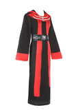 Kids Black & Red Hooded Sorcerer Costume for Halloween Cosplay