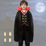 Boys Vampire Prince Waistcoat & Cape Costume Set for Halloween