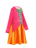 Girls Mad Hatter Clown 4-Piece Costume Set
