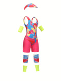 Girls Color Block Sport Cosplay Outfit Set for Stage Performance & Role Play