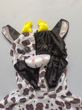 Girls Cow Costume Dress, Plush Hooded Top & Tulle Skirt for Halloween