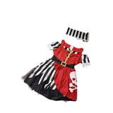 Girls Skull Print Pirate Dress with Headband for Halloween Party