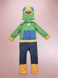 Boys' Simple Printed Jumpsuit Set with stand collar, clear vibrant multi-color prints and soft comfortable fabric. Suitable for Halloween, carnivals and various festival parties.