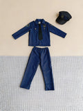 Boys Police Costume Set with Tie, Pants, Hat & Toy Walkie Talkie for Party & Show