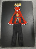 Luxury Set: 1 Bright Red Top + 1 Pair of Black Trousers + 1 Crown + 1 Cape + Wristbands, Print Crown Design on The Front of The Top, Set, Halloween And Various Carnival Festival Set