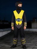 1 Boys' Ninja Set | Black Crew Neck Top, Pants, Belt, Vest, Hat | Multi-Color Options | Perfect For Halloween, Ninja/Martial Arts Themed Parties, Events