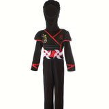 Boys Black Ninja Warrior Costume Set for Halloween Carnival Stage Performance