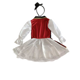 Girls Pirate 3-Piece Set: Dress + Belt + Headband Trimmed lapels & lace hem, ideal for festival dress-up.