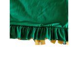 Girls Green Dress Set with Hat, Irregular Hem for Festival Party & Performance