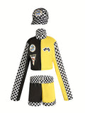 Kids Black & Yellow Race Car Driver Costume with Hat
