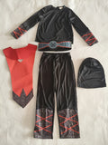 Boys' 5-Piece Ninja Vest Set: Contains black crew neck top, black trousers, belt, vest and matching hat. Classic style, suitable for Halloween and various themed events.