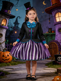 Girls Mad Hatter Striped Tulle Halloween Costume Set