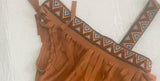 Girls Pocahontas Style Native American Fringed Costume Dress with Wristband