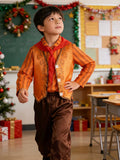 Boys Orange Striped Shirt Costume Set for Halloween Role Play