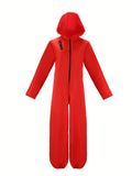 Teen Red Jumpsuit Clown Costume for Halloween Party & Stage Show