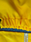 Girls' Yellow Kung Fu Tracksuit: 1 top and 1 pair of pants. Stand collar martial arts costume with black stripes and zipper, suitable for Halloween, carnival parties and stage performances.