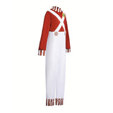 Boys' Set: 1 Fake Two-Piece Suspenders Jumpsuit + 1 Mask, The Mask Is Print with Green Hair Pattern, The Jumpsuit Is a Fake Two-Piece Suspenders Print Pattern